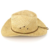 Straw cowboy hat with leather suede band - Hats and Caps