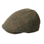 Genuine Harris Tweed Flat Cap 100% British Wool Scottish Stornoway Bunnet Hat Olive