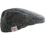 Genuine Harris Tweed Flat Cap 100% British Wool Scottish Stornoway Bunnet Hat Steel Grey