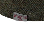 Harris Tweed Newsboy Flat Cap Peaky Blinders Hat 100% British Wool Carloway Moss Green Harris Tweed Label