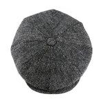 Harris Tweed Newsboy Flat Cap Peaky Blinders Hat 100% British Wool Carloway Grey