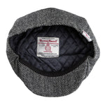 Harris Tweed Newsboy Flat Cap Peaky Blinders Hat 100% British Wool Carloway Grey