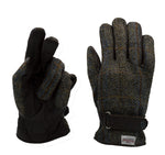 WALKER & HAWKES Harris Tweed Mens Gloves Leather Palms Gents Luxury Fully Lined Warm Quality Clinton Brown