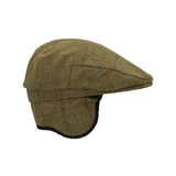 Walker & Hawkes British Derby Tweed Teflon Waterproof Earflap Flat Cap - Hats and Caps