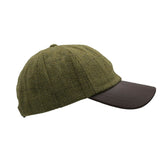 Walker & Hawkes British Tweed Teflon Leather Peak Baseball Cap - Hats and Caps