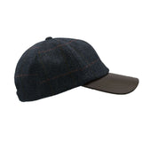 Walker & Hawkes British Tweed Teflon Leather Peak Baseball Cap - Hats and Caps