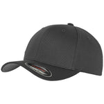 FlexFit Yupoong Fitted Baseball Cap Sports Sun Hat Retro Curved Peak Dark Grey
