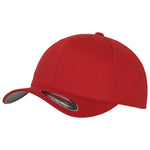 FlexFit Yupoong Fitted Baseball Cap Sports Sun Hat Retro Curved Peak Red