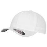 FlexFit Yupoong Fitted Baseball Cap Sports Sun Hat Retro Curved Peak White