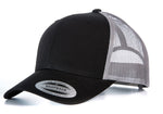 Flexfit Yupoong Classic Snapback Baseball Cap Mesh Retro Trucker Hat Peak Sun Black/Light Grey