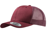 Flexfit Yupoong Classic Snapback Baseball Cap Mesh Retro Trucker Hat Peak Sun Maroon/Maroon