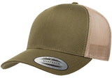 Flexfit Yupoong Classic Snapback Baseball Cap Mesh Retro Trucker Hat Peak Sun Moss/Khaki